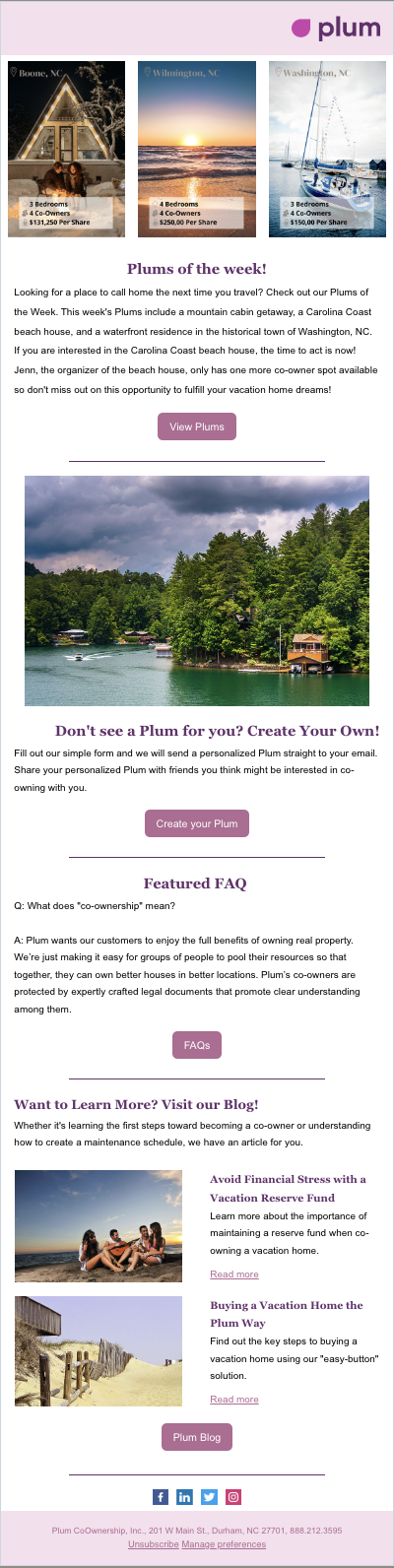 Plum Weekly Newsletter