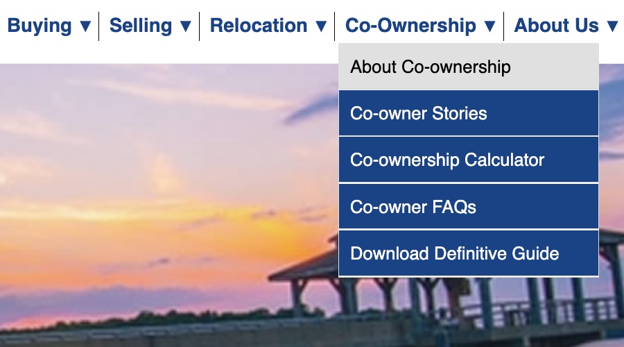 Co-ownership content on a real estate agent website from Plum CoOwnership